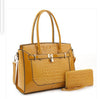 Camel Patent Tote with Wallet