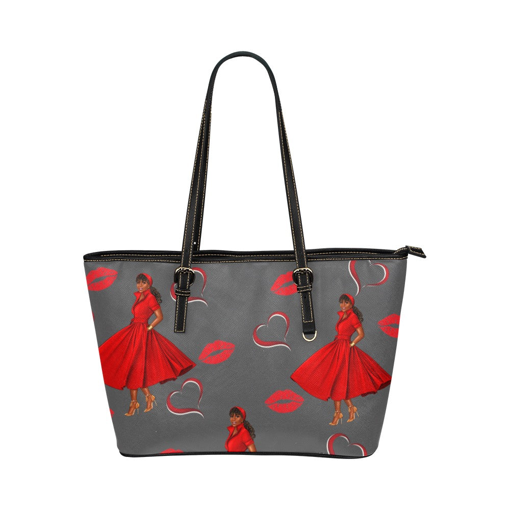 Lady in Red Vegan Leather Tote