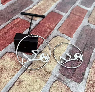 DST Letter Hoop Earrings
