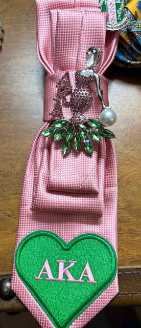 Custom Sorority  Tie with Pearl Chain