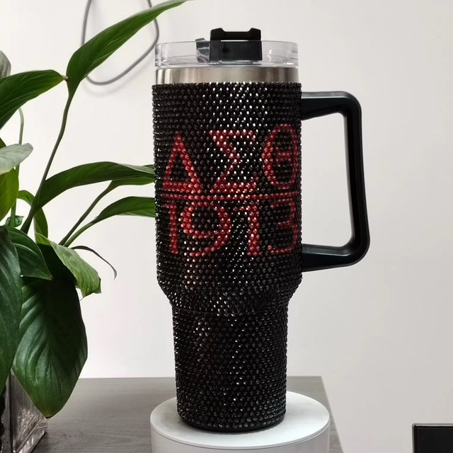 DST Sorority Black Bling 40.5 oz Tumbler Cup