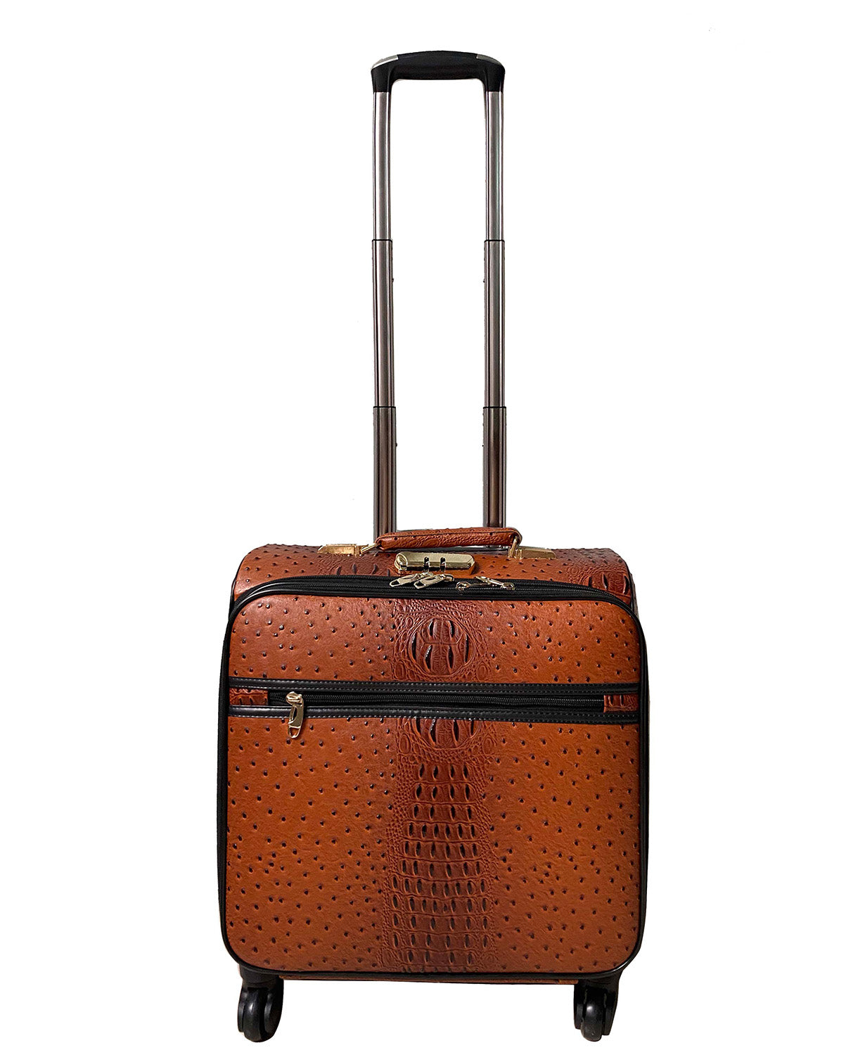 Brown Ostrich Roller Luggage