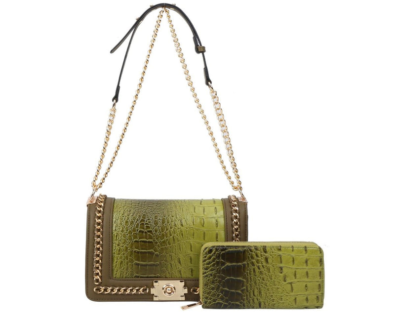 Olive Green Crossbody with Wallet