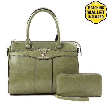 Semi Glossy Olive Tote Set