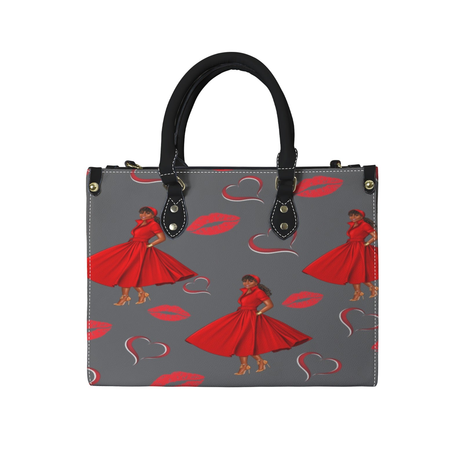 Lady in Red Handbag