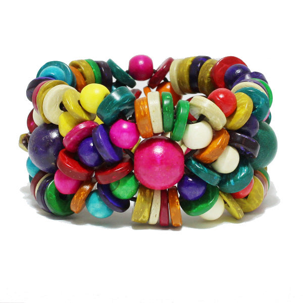 Multi Color Wood Bracelet