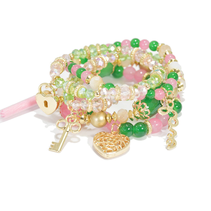 Pink and Green Perfection Charm Bracelet