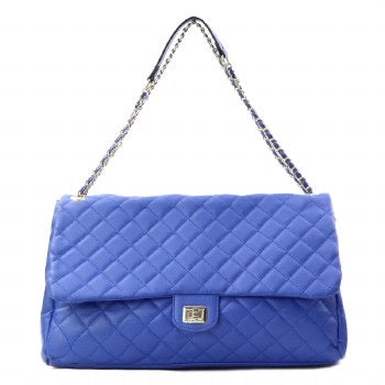 Powder Blue Large Quilted Messenger