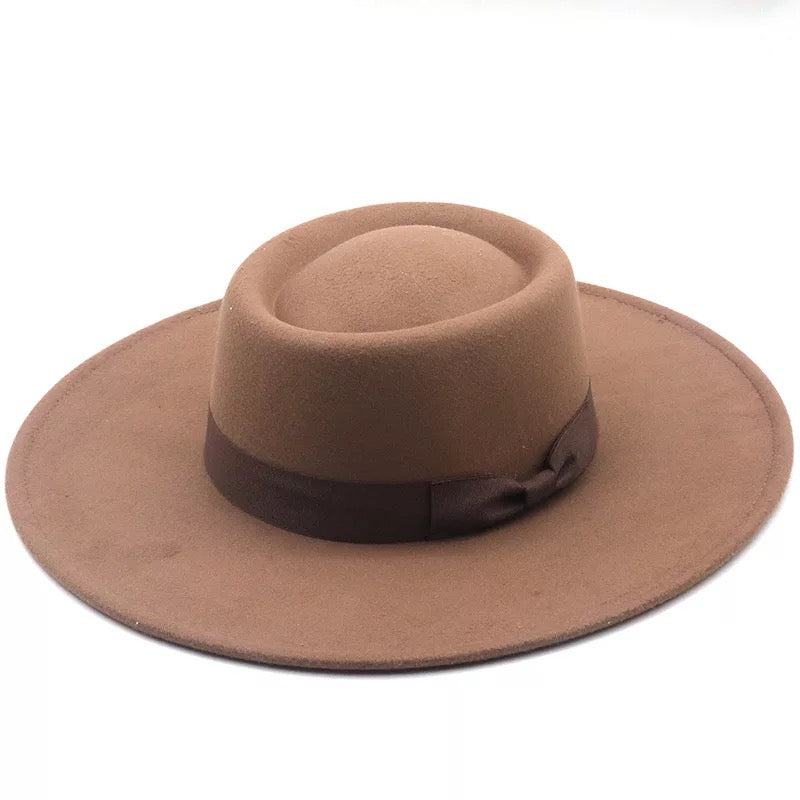 Ladies Wide Brim Khaki Fedora