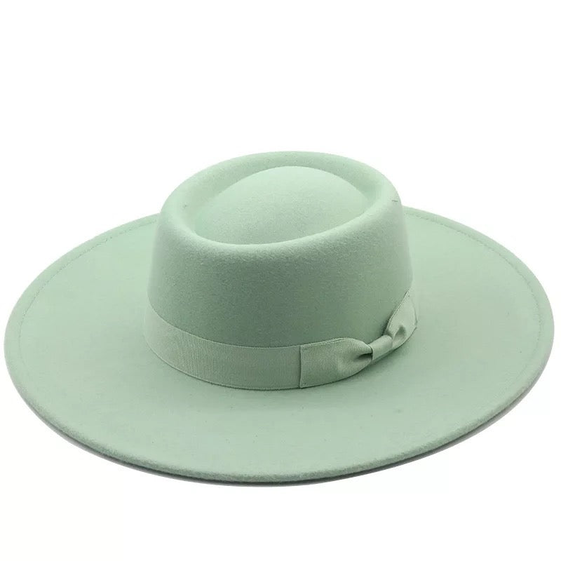 Ladies Wide Brim Mint Fedora